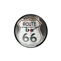 Reloj de pared sobre disco de vinilo Route 66