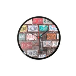 Reloj de pared sobre disco de vinilo License Plate