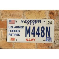 Matrículas Americanas Mississippi Retired Navy