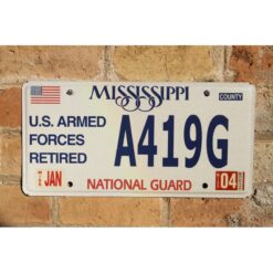 Matrículas Americanas Mississippi National Guard