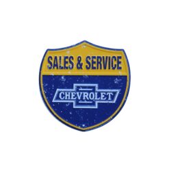Placa Decorativa Escudo Chevrolet Sales and Service