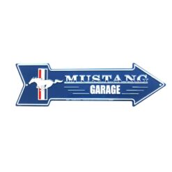 Placa Decorativa Flecha Mustang Garage