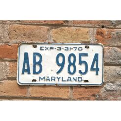 Matrículas Americanas Maryland Año 1970