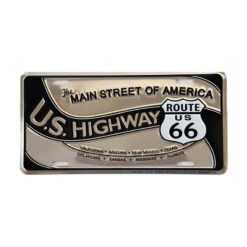 Placa de Matricula Decorativa Route 66 Main Street