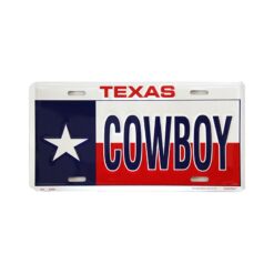 Placa de Matricula Decorativa Texas Cowboy