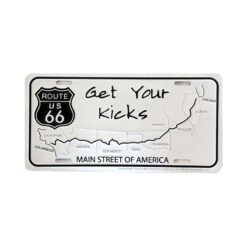 Placa de Matricula Decorativa Route 66 Get Your Kicks