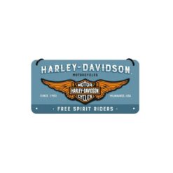 Placa decorativa Matricula de Moto Harley Davidson Free Spirit Riders 10x20 cm