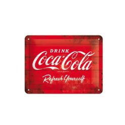 Placa decorativa Drink Coca-Cola Refresh Yourself 15x20 cm