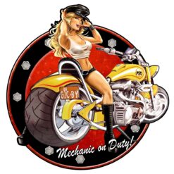 Placa pared chica moto 43,8x45 cm.