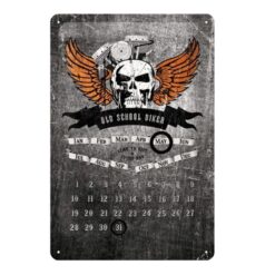 Placa decorativa Calendario Old School Biker