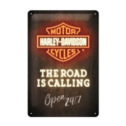 Placa decorativa Harley Davidson Open 24/7 20x30 cm