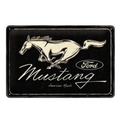 Placa decorativa de metal Ford Mustang Black 20x30 cm