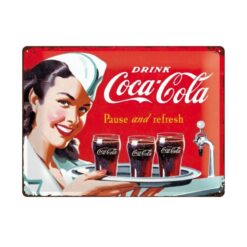 Placa decorativa Coca-Cola Pause and Refresh 30x40 cm
