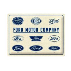 Placa decorativa de metal Logos Ford Motor Company 30x40 cm