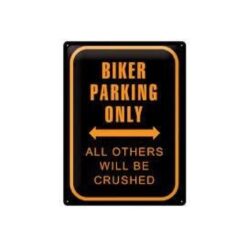 Placa decorativa de metal Biker Parking Only 30x40 cm
