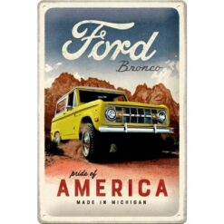Placa decorativa de metal Ford Bronco 20x30 cm