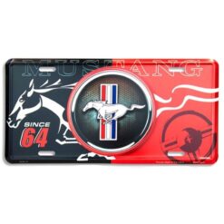 Placa de Matricula Decorativa Emblema Mustang Since 64