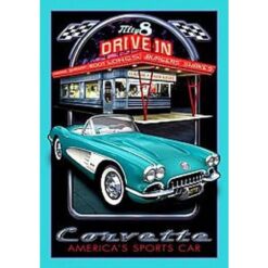 Placa Decorativa Chevrolet Corvette Drive In