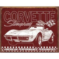 Placa Decorativa Chevrolet Corvette 69 StingRay
