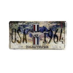 Placa de Matricula Decorativa Mustang Usa 1964