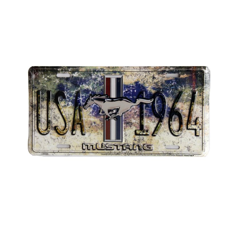 Placa de Matricula Decorativa Mustang Usa 1964