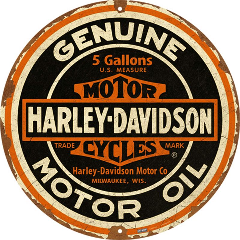 Placa decorativa de metal Harley Davidson Globo 35 cm