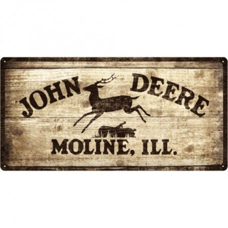 Placa decorativa de metal John Deere 25x50 cm