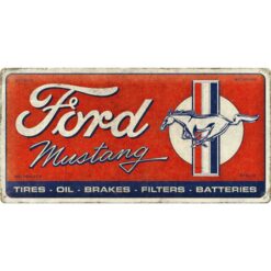 Placa decorativa de metal Ford Mustang Michigan 25x50 cm