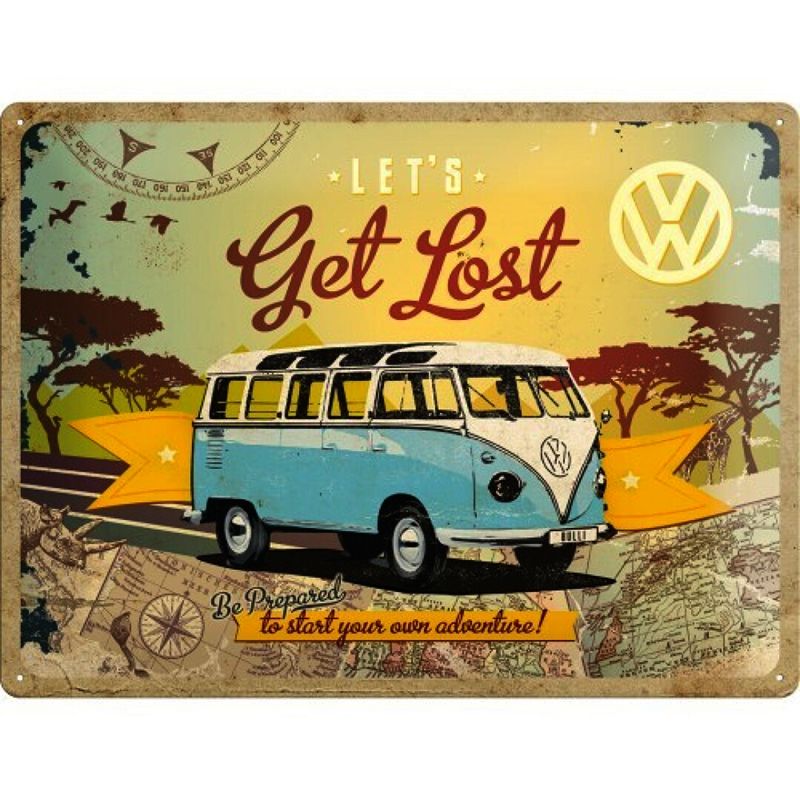 Placa decorativa Volkswagen Get Lost 30x40 cm
