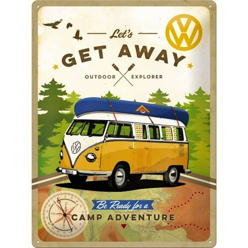 Placa decorativa Volkswagen Camp Adventure 30x40 cm
