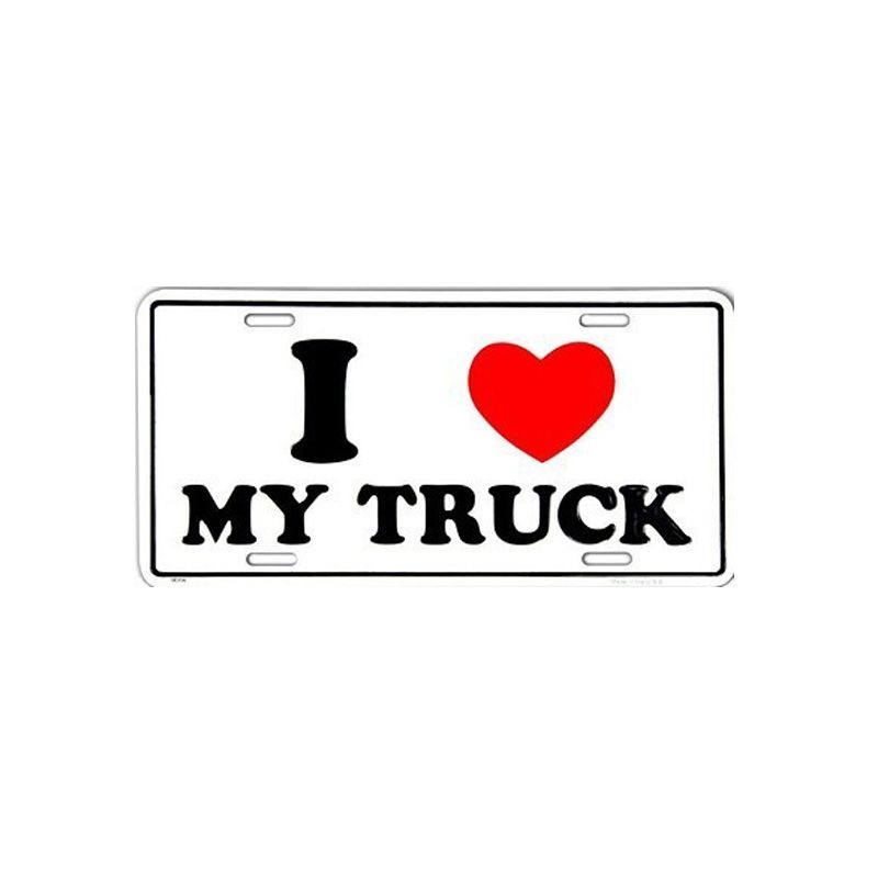 Placa de Matricula Decorativa I Love My Truck