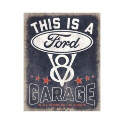 Placa decorativa Ford V8 Garage