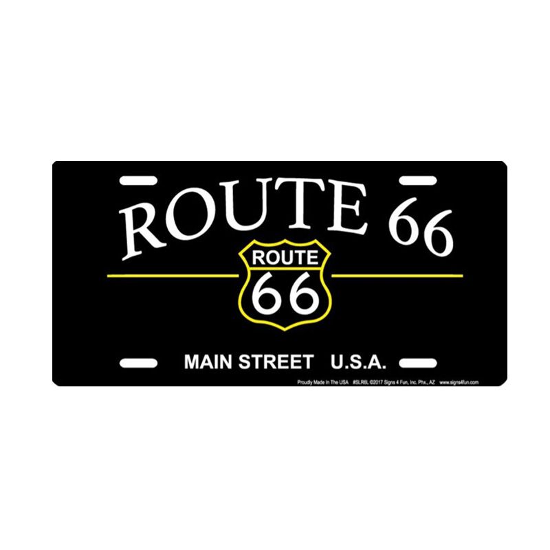 Placa de Matricula Decorativa Route 66 Main Street
