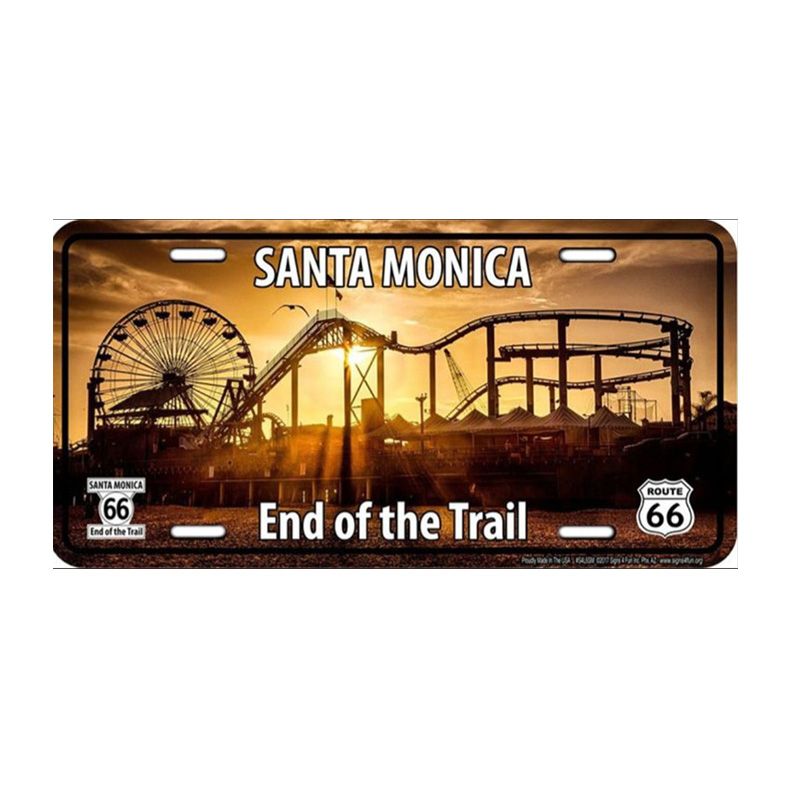Placa de Matricula Decorativa Route 66 Santa Monica