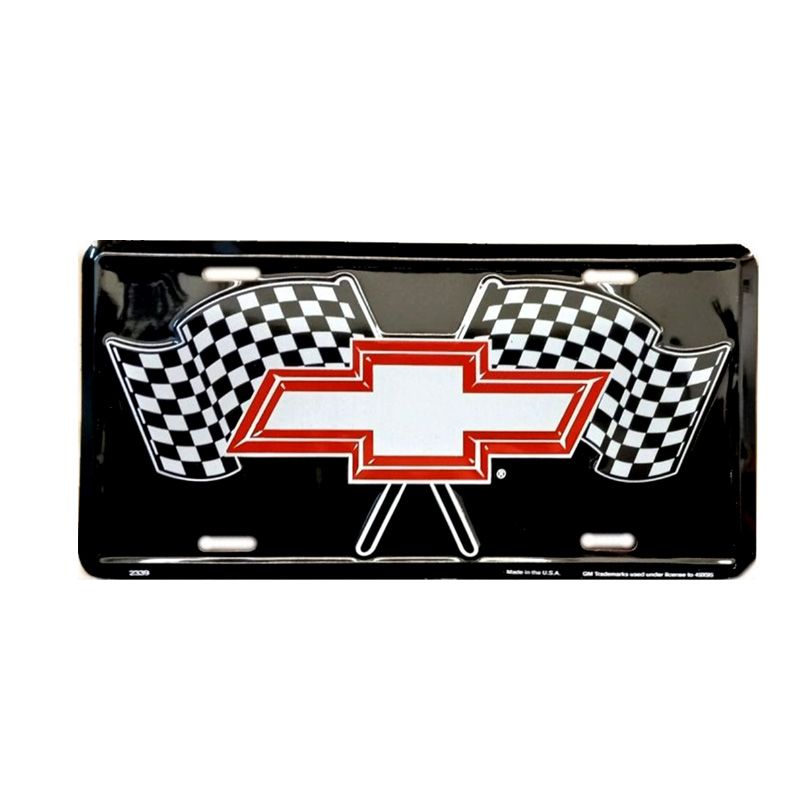 Placa de Matricula Decorativa Chevrolet Flags