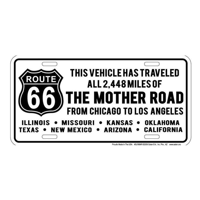 Placa de Matricula Decorativa Route 66 Mother Road