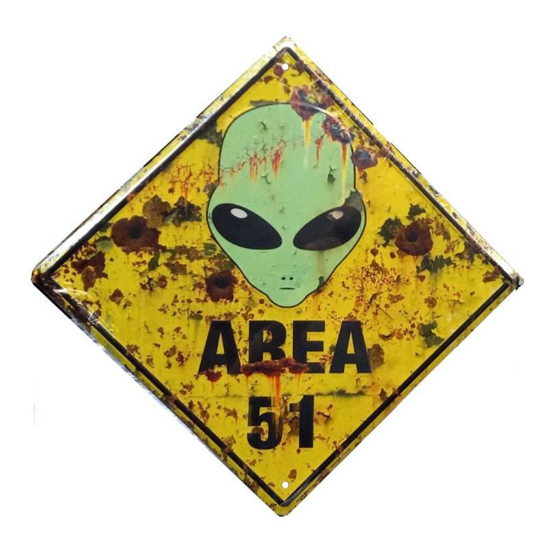 Placa Decorativa Trafico Area 51 Alien