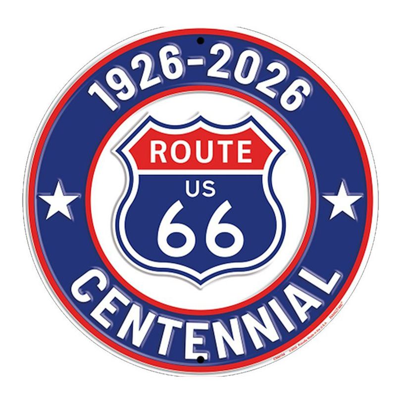 Placa Decorativa Route 66 1926-2026 Centennial