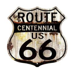 Emblema Placa de Metal Route 66 Centenario Oxi