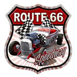 Emblema Placa de Metal Route 66 Hotrod