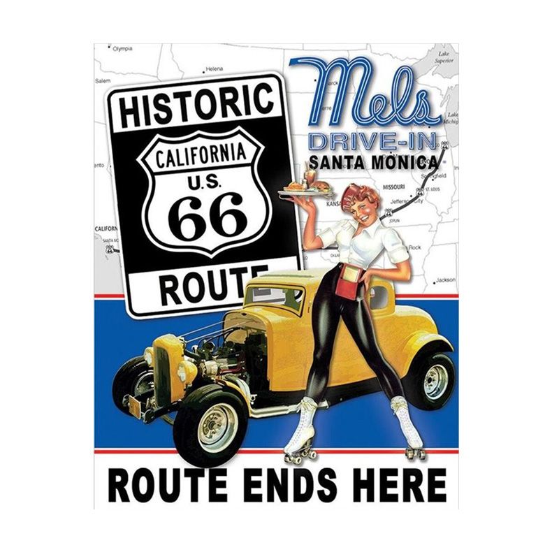 Placa decorativa Route 66 Mels Drive INN