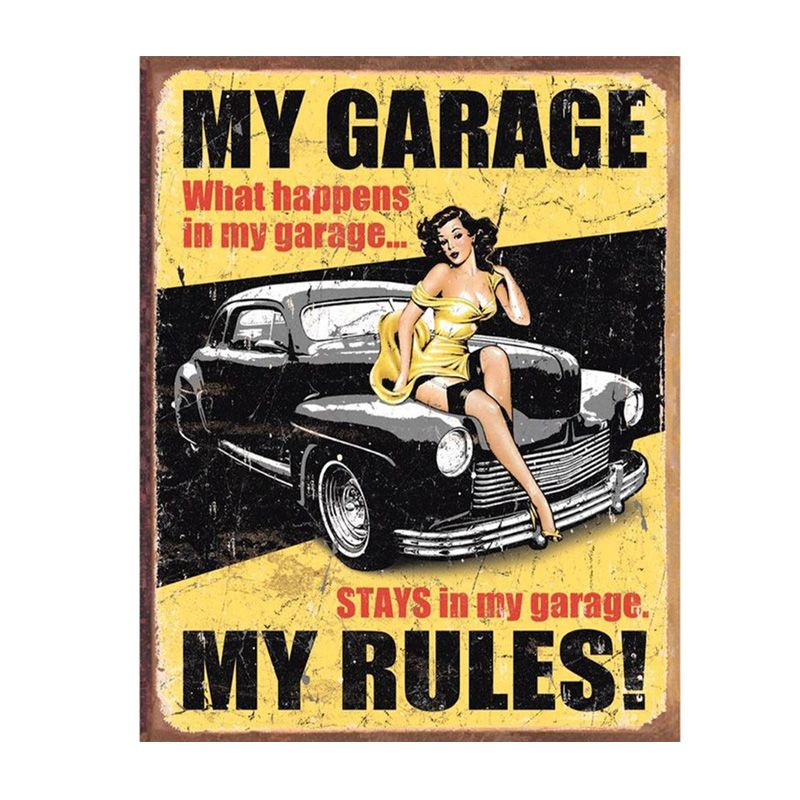 Placa Decorativa My Garage My Rules