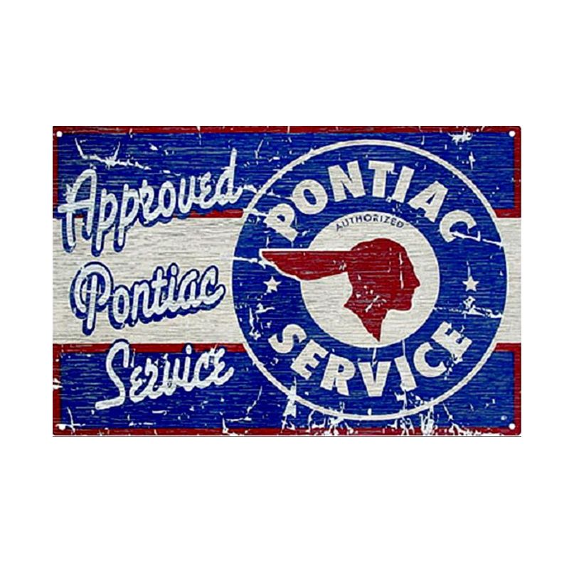 Placa Decorativa Pontiac Service Approved