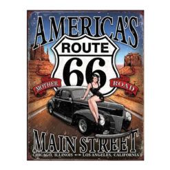Placa decorativa Route 66 America's Main Street