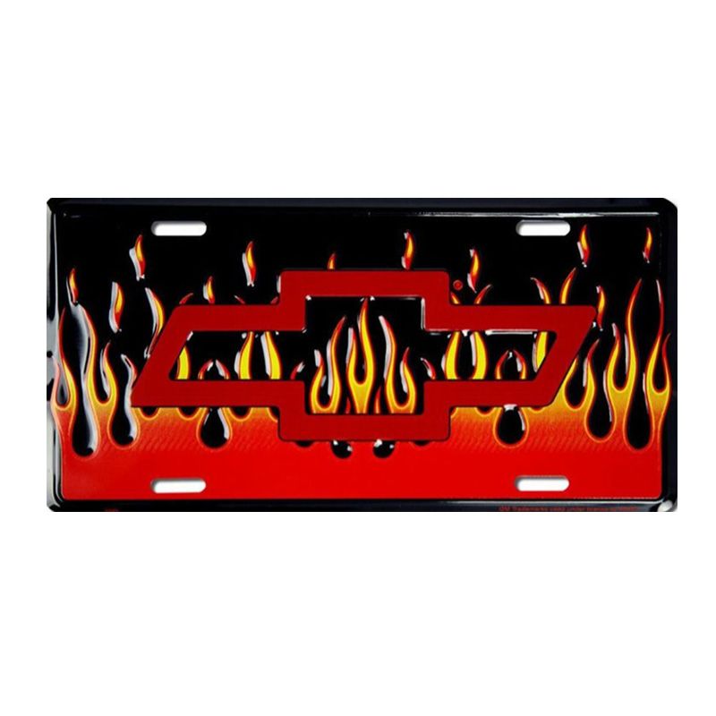 Placa de Matricula Decorativa Chevrolet Flames