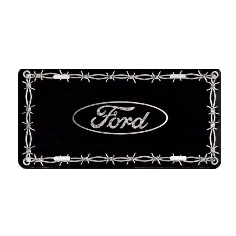 Placa de Matricula Decorativa Ford Black