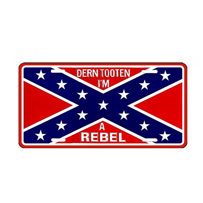 Placa de Matricula Decorativa Bandera Confederada Rebel