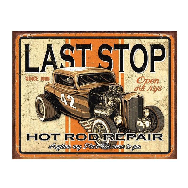 Placa Decorativa Hot Rod Last Stop