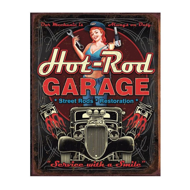 Placa Decorativa Hot Rod Garage