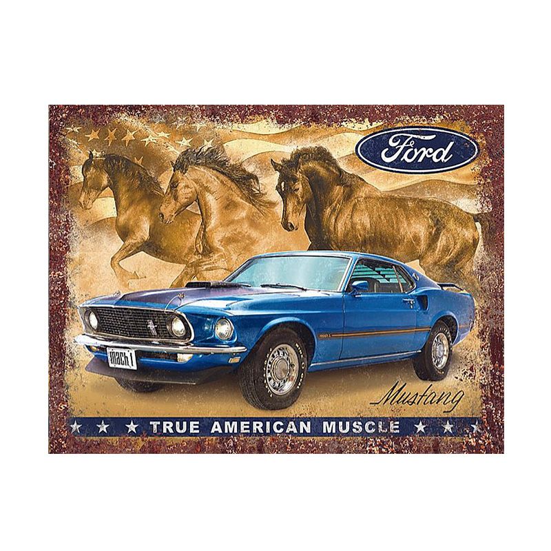 Placa Decorativa Ford Mustang Horses